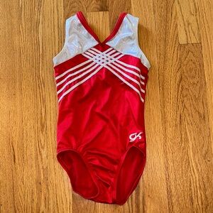 Red and Silver Gymnastics Leotard